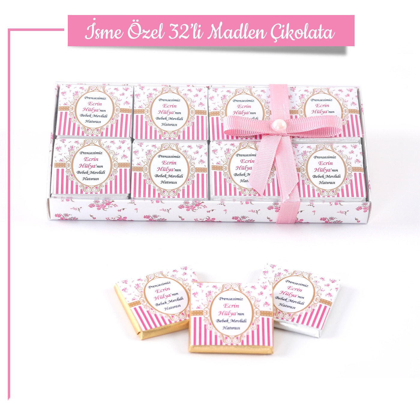 İsme Özel 32 li Madlen Çikolata 