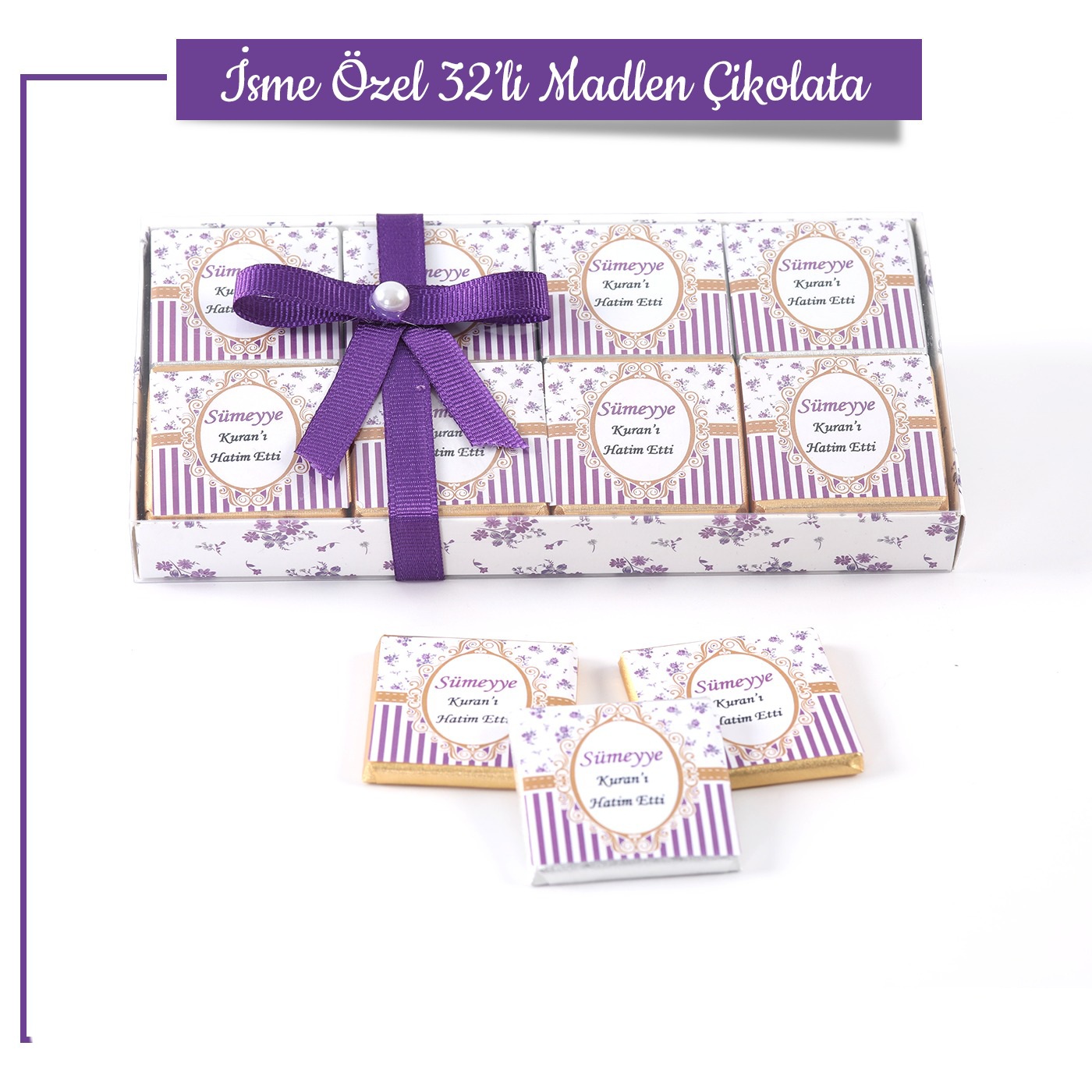 İsme Özel 32 li Madlen Çikolata 