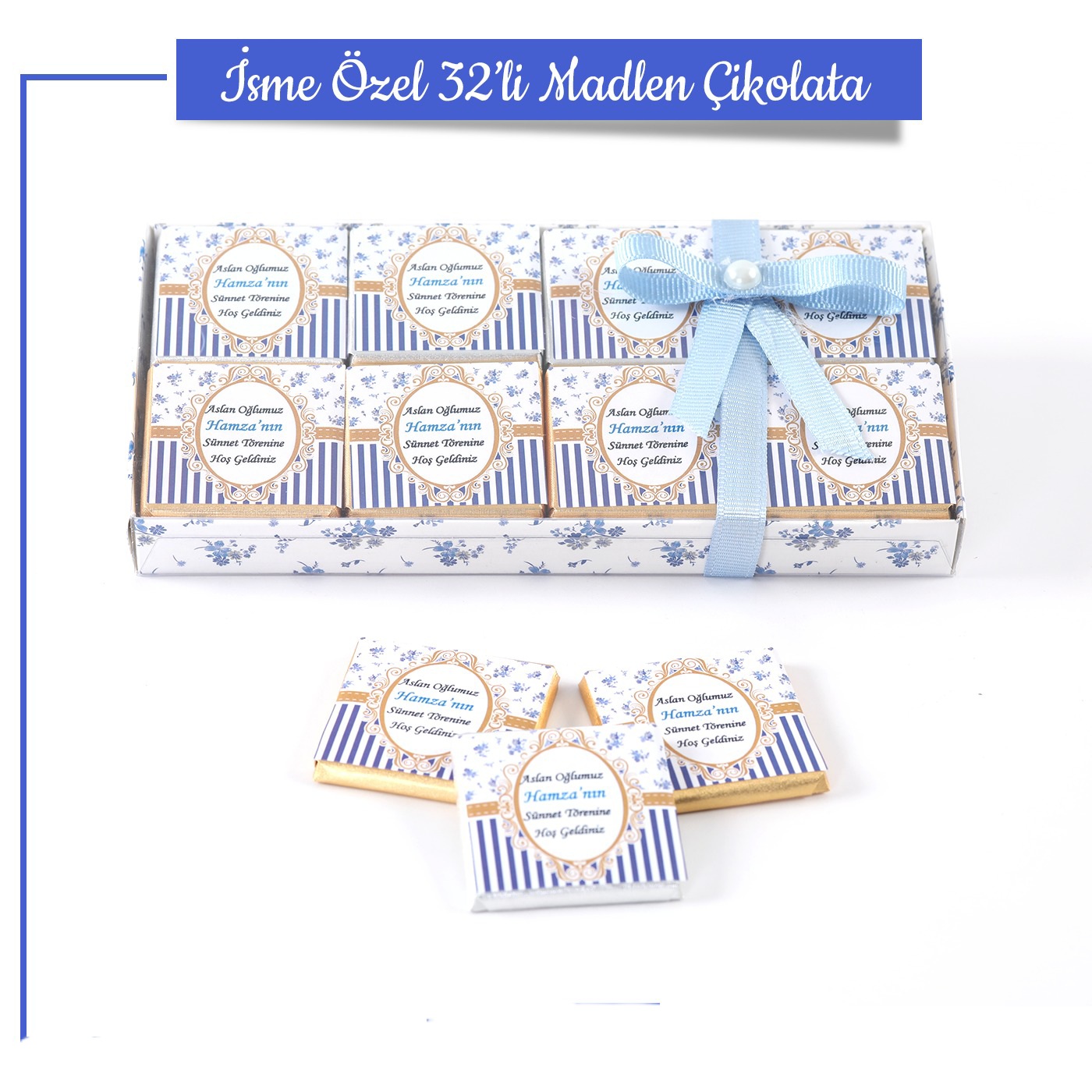 İsme Özel 32 li Madlen Çikolata 