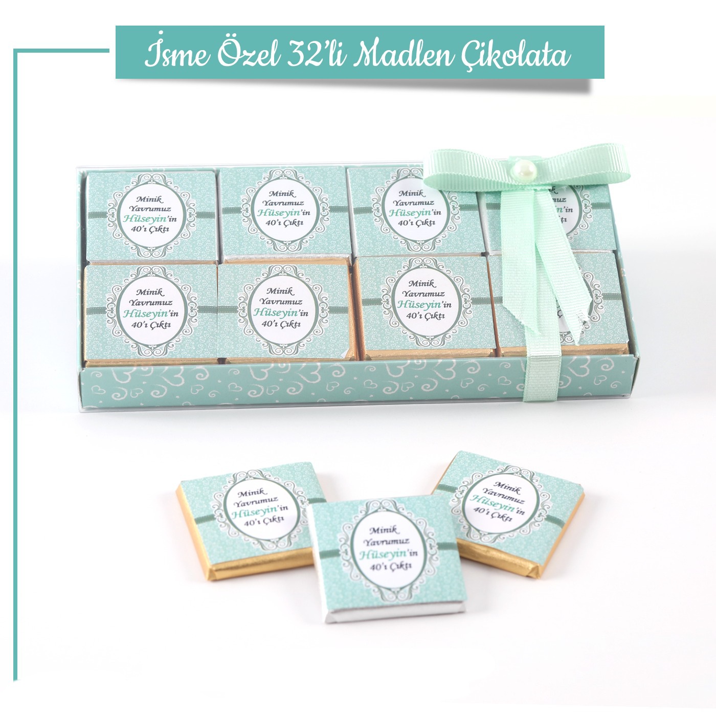 İsme Özel 32 li Madlen Çikolata #01