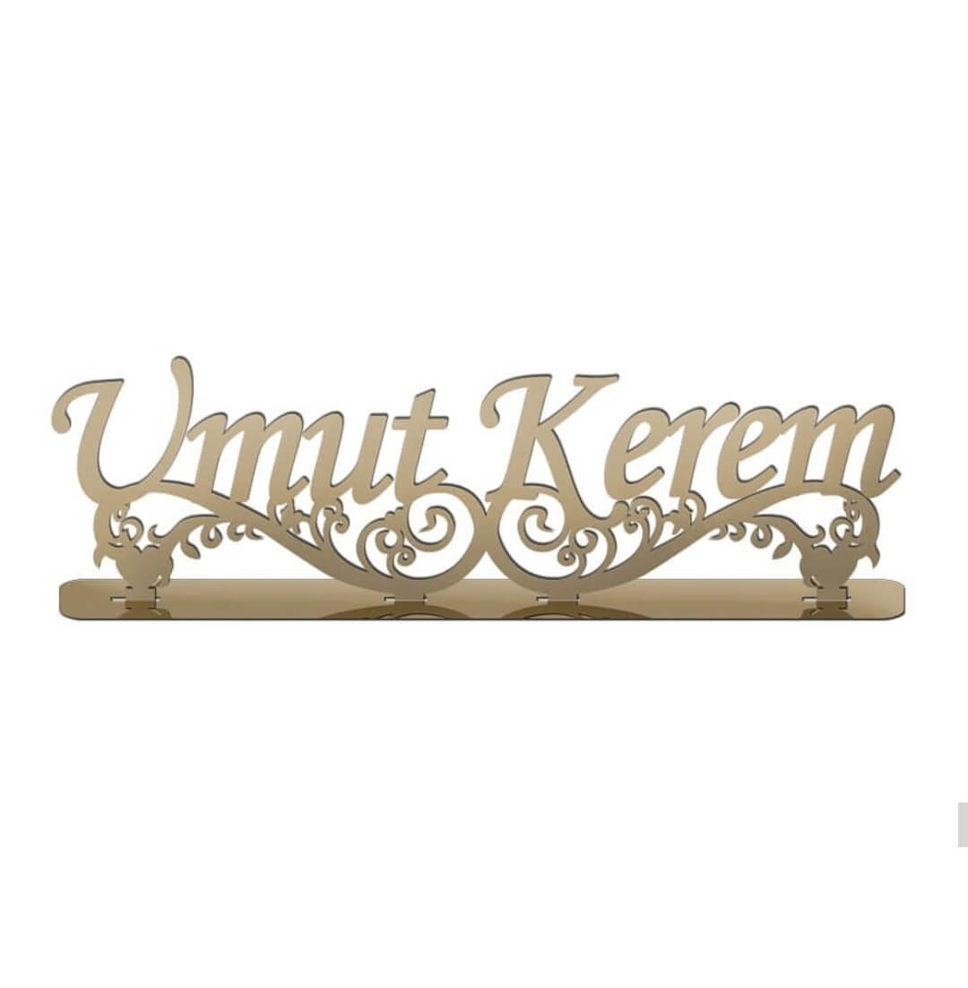 Pleksi Masa İsimlik Gold