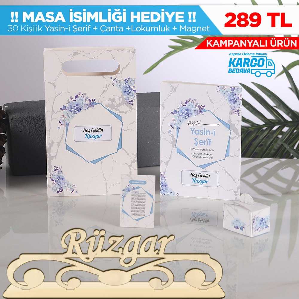 30 Kişilik Pleksi leksi hediyeli Yasin seti Altıgen Konsept
